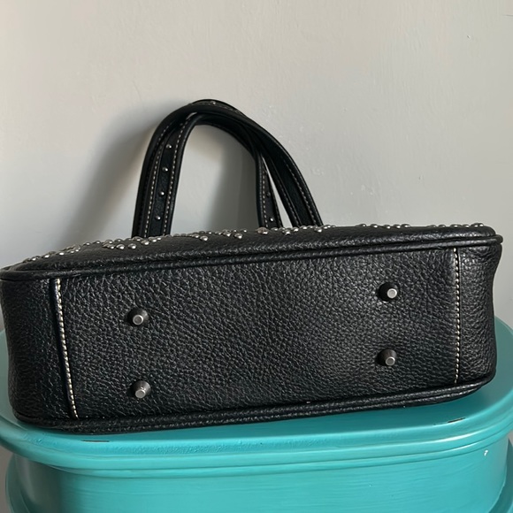 New Trinity Ranch by Montana West Tooled Pebbled Leather Studded Shoulder Bag - Picture 12 of 15